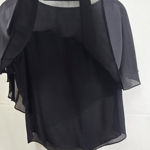 EUC DRAPER'S & DAMON'S BLACK SHEER OVERLAY TANK/TUNIC POLY ASYMMETRICAL HEM 10P - Picture 7 of 9